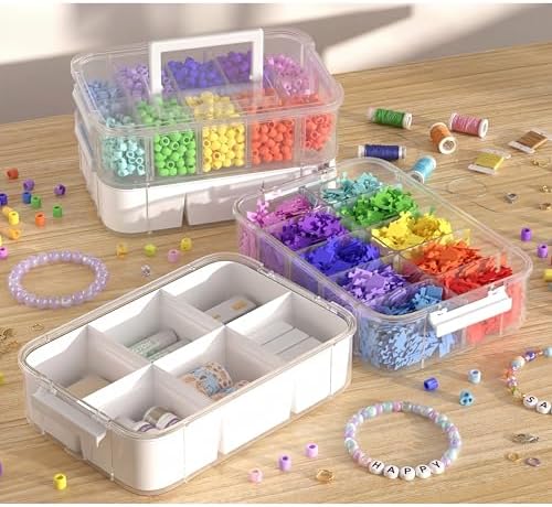CraftGenes Craft Storage Organizer, 4-Tier Box with 20 Dividers - Image 2