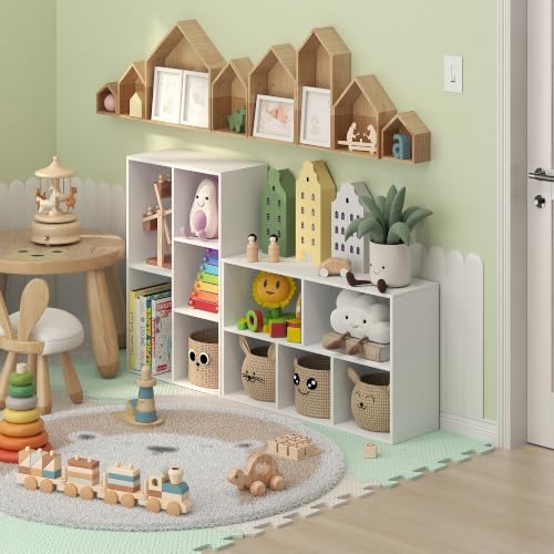 Furinno LUDER 5-Cube Book Shelf, Kids Bookshelf, Toy Storage, White - Image 3