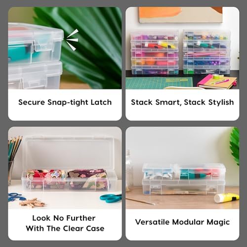 IRIS USA Clear Cases |Made in USA| Plastic Box Organizers (6-Pack)- Large - Image 3