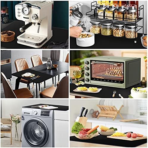 Ewen 35.6x23.5 Inch Extra Large Silicone Mats for Kitchen Counter, 2MM Thick Heat Resistant Coffee Mat Bar Mat, Glass Top Stove Cover Countertop Protector for Air Fryer, Baking, Crafts, Black - Image 6