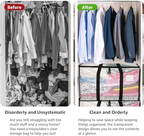 Moving Bags Heavy Duty Extra Large, Alternative for Moving Boxes & Moving Supplies,Clear Storage Bins with Lids, Plastic Packing Tote, Storage Bags for Clothes with Handles & Zippers(Clear, 12 Pack) - Image 5