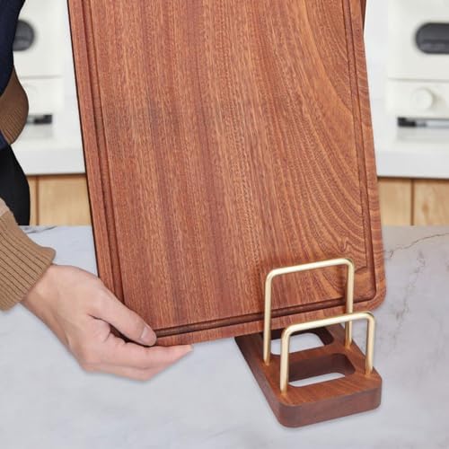 Chopping Board Rack with Wood Base Multi Layer Lid Holder Baking Pan Storage Organiser Cabinet Accessory for Home Kitchen - Image 3