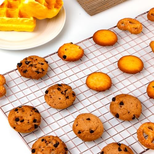 Briout Cooling Rack for Cooking and Baking, 16" x 10" Wire Rack, Rose Gold - Image 6