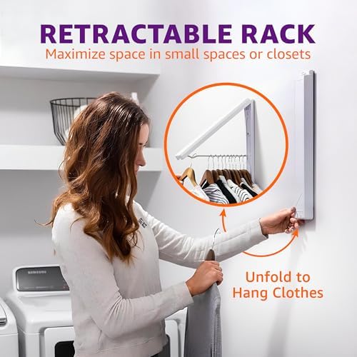 InstaHanger ABS Wall Mounted Clothes Drying Rack, 60 lb Capacity, 2 Pack - Image 4