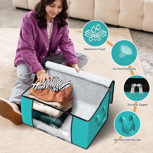 Fab totes 10 Pack Storage Bags for Clothes Blanket Storage Bins with Lids - Image 4