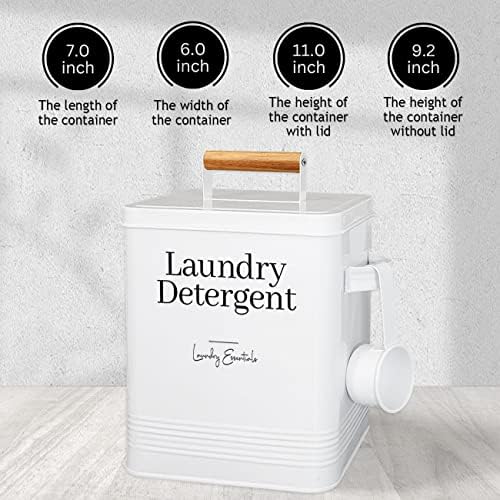 Modern Farmhouse Laundry Detergent Container for Laundry Decor (White) - Image 5