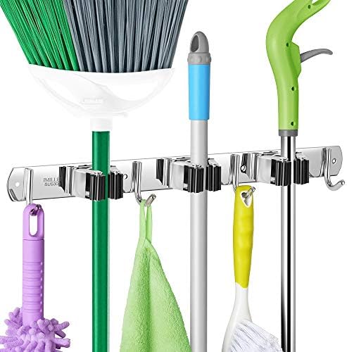IMILLET Broom Holder Wall Mount,Heavy Duty Garage Organization Broom Hanger by IMILLET