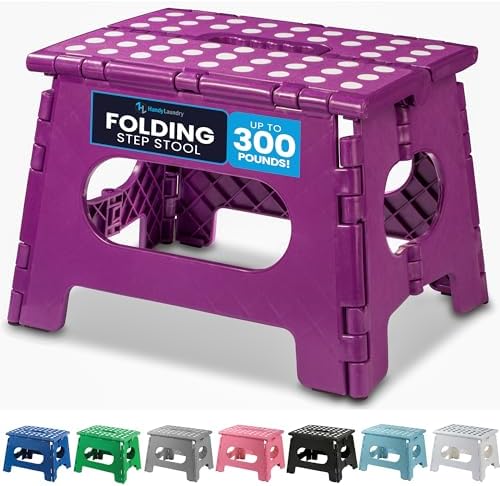 Handy Laundry Folding Step Stool 9 Inch, Purple, Non-Slip Holds 300 lbs by Handy+Laundry