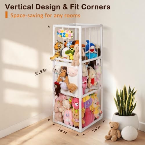 Stuffed Animal Storage Zoo Holder Space Save, PVC Stuffed Animal Organizer - Image 3