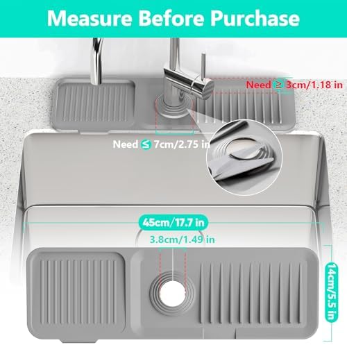 17.7'' Faucet Mat for Kitchen Sink Splash Guard Drain Mat Behind Faucet - Image 3