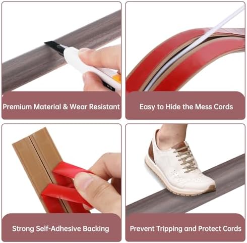 LSGCQ Floor Cord Cover Self Adhesive Cord Hider Floor Cable Management - Image 3