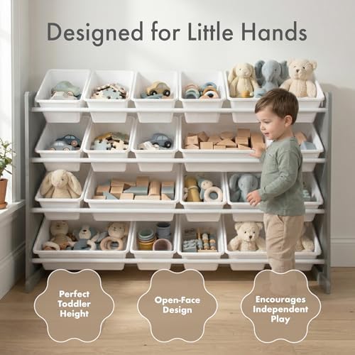 Humble Crew Kids Toy Organizer with 20 Bins, 4 Tier Storage for Playroom - Image 2