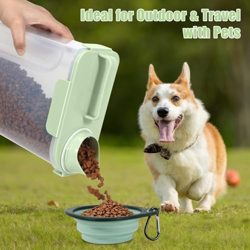 5 Lbs Pet Dog Food Storage Container for Travel Bird Seed Dispenser - Green - Image 3