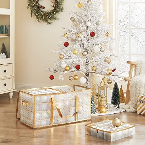 SONGMICS Large Christmas Ornament Storage Box, with 128 Slots - Image 2