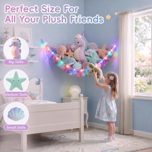 Stuffed Animals Hammock with Remote Control Toy Net Room Decor Storage - Image 6