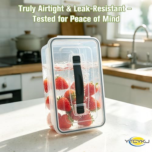 5-Pack Fruit Storage Containers for Fridge with Removable Colanders & Lids - Image 4