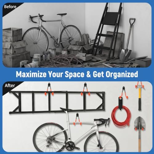 Garage Hooks Heavy Duty, 4 Pack Large 7.5 Inch Ladder Hooks Orange - Image 4