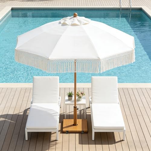 Patio Umbrella Base with Wheels, 43lbs Outdoor Umbrella Stand - Image 2