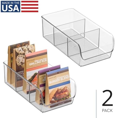 iDesign Stackable 3-Section Divided Storage Bin, Set of 2, Clear - Image 2
