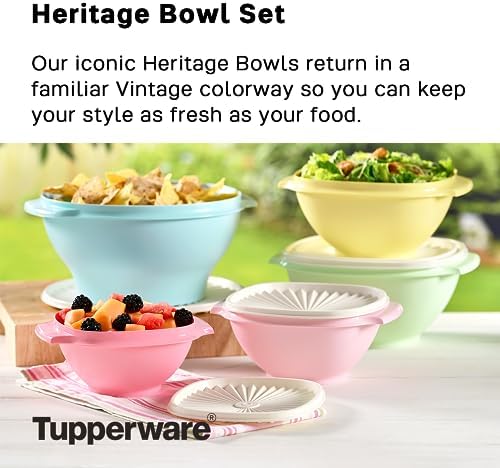 Tupperware Heritage Collection 3.5 Cup Bowl with Starburst Lid - Dark Pink Vintage Color, Dishwasher Safe & BPA Free - (860 ml) - Image 2
