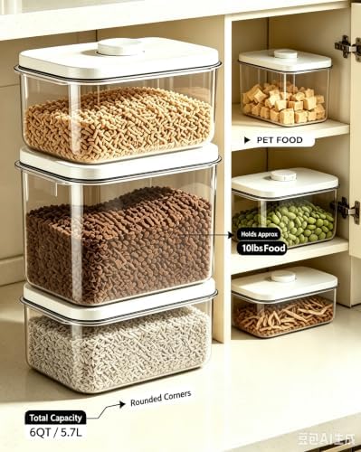 LivLab Mker 10lbs Dog Food Storage Containers With Lids & Cup - Image 5