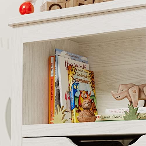 IRONCK Toy Storage Organizer with Drawers, Floor Toy Box with Wheels and Open Shelf, Storage Chest for Nursery, Playroom and Bedroom, White - Image 5