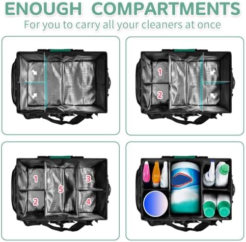 Boczif Cleaning Caddy Bag Wearable,Cleaning Caddy Supplies Organizer(Green) - Image 3