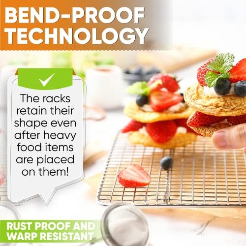Spring Chef 10" x 15" Stainless Steel Cooling Rack for Baking, Set of 2 - Image 6