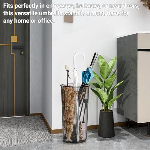 Youeon 2 Pack Large Umbrella Holder, 10.5x20 Inch Metal Mesh Umbrella Stand, Freestanding Bucket for Umbrellas, Canes, Walking Sticks, Wrapping Paper, Entryway, Home, Office, Hotel, Black - Image 5