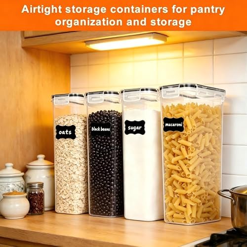 4pk 2.8L Airtight Containers, Clear Stackable Dry Food Storage - Image 7