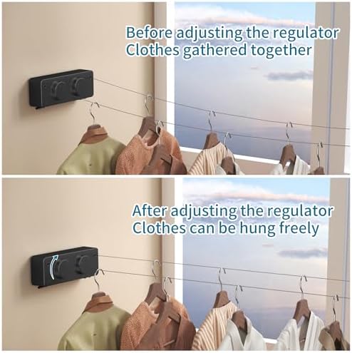 JOOM Double Retractable Clothesline, 2 x 13.8 FT, 40 LB Heavy-Duty, Black - Image 6
