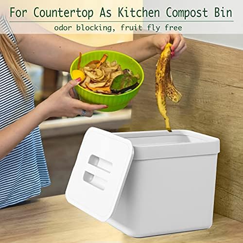 LALASTAR Trash Can with Lid, Wall-Mounted Under Sink Small Garbage Can for Kitchen, Bathroom, Hanging Plastic Trash Can, 1.8 Gallon, White - Image 2