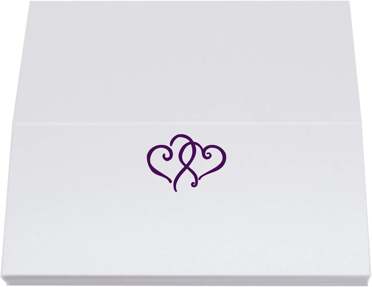 Linked Hearts Place Cards, Eggplant (Choose Color), Set of 150, Pre-cut and Scored - Wedding, Party, Dinner, and Special Events - Made in the USA
