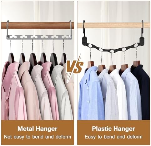 Space Saving Hangers for Clothes 20 Pack, Sturdy Metal Hangers Wardrobe Organizer, Magic Cascading Hanger, Closet Space Saver Closet Organizers and Storage - Image 5