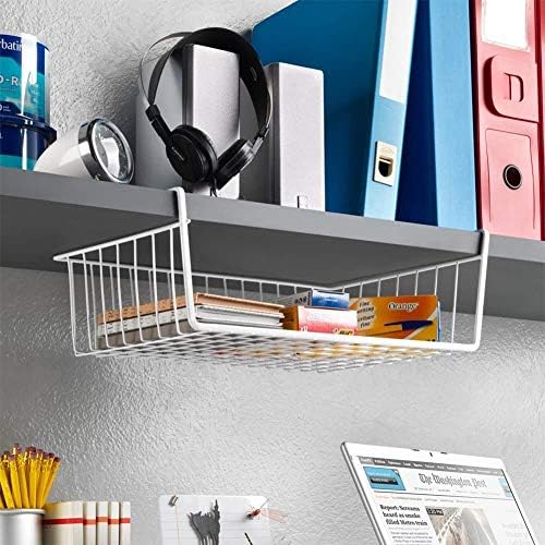 Modern Home Under Shelf Wire Storage Baskets – Hanging Organizer Rack for Cabinet, Pantry, or Closet – White Metal Basket for Kitchen, Towels, or Office – No Tools Required (15") - Image 6