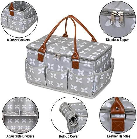 Moteph Extra Large Diaper Caddy, Craft, Toy Organizer with Zip-Top Cover with Waterproof Wet/Dry Bag - Perfect for Baby Shower - Image 4