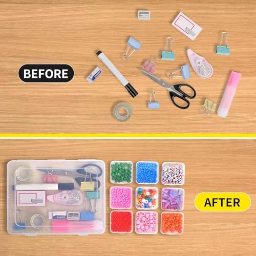 Bead Organizer Box, 90pcs Small Clear Plastic Storage Containers, Craft Storage Box Features Hinged Lid and Labels, Mini Boxes for Bracelets, Jewelry, Diamonds, Clay Beads, Screws, Seeds, Small Parts - Image 3