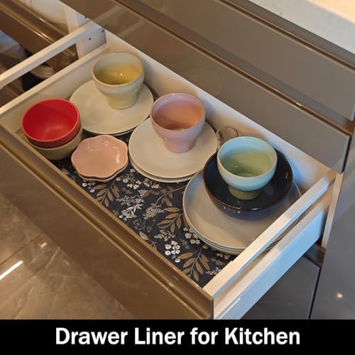 Black Leaf Shelf Drawer Cabinet Liners Waterproof,12IN x 20FT - Image 3