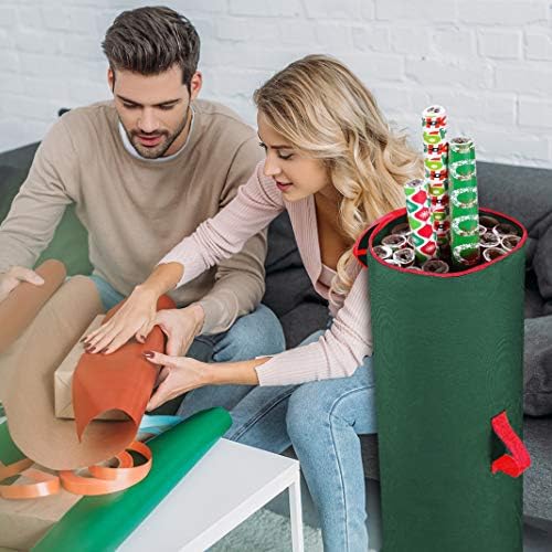 Wrapping Paper Storage Bag | Wrapping Paper Organizer Under Bed for Storing Multiple Rolls of Gift Wrap, 40” Length Container Constructed of Durable 600D Oxford Material (Green) - Image 3