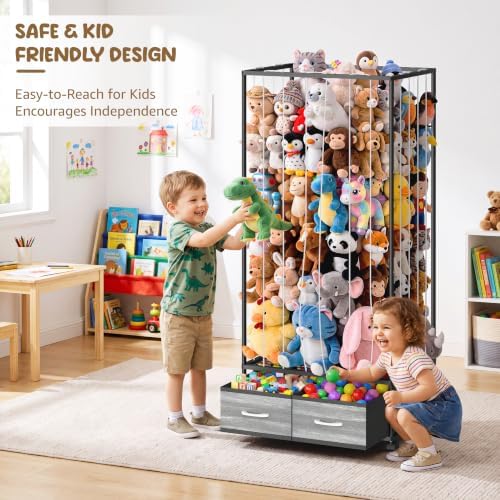 NomNest Large Stuffed Animal Storage, 53.3" Metal Stuffy Storage for Kids - Image 5