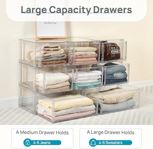 Vtopmart 5 Pack Large & Medium Storage Stackable Drawers Set - Image 4