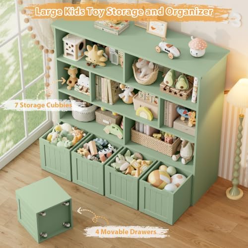 FINETONES Toy Storage Organizer with Movable Drawer Toy Organizer for Kids - Image 7