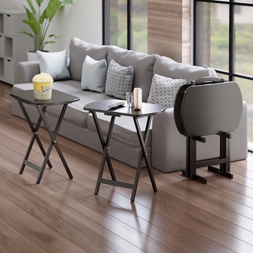 Winsome Corbett Set of 4 Oversized Foldable Snack Tables with Storage Rack - Image 4