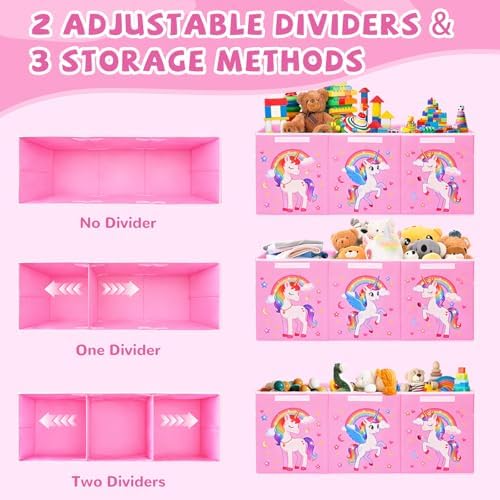 Livole Large Toy Box Collapsible Kids Toy Chest Bins with Lid & Divider - Image 5
