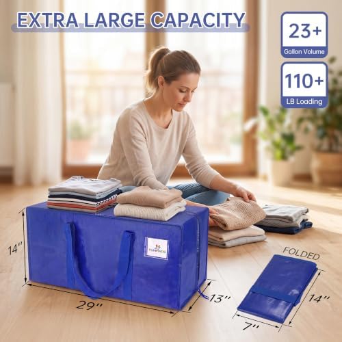 6 Pack Extra Large Moving Sturdy & Durable Storage Bags - Image 5