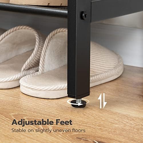 HOOBRO Shoe Rack for Entryway, 4-Tier Shoe Organizer with Adjustable Mesh Shelves, 12-16 Pairs of Shoes, Spacious Floor Mount, Metal, Industrial, Shoe Shelf for Closet, Black BB42XJ01 - Image 7