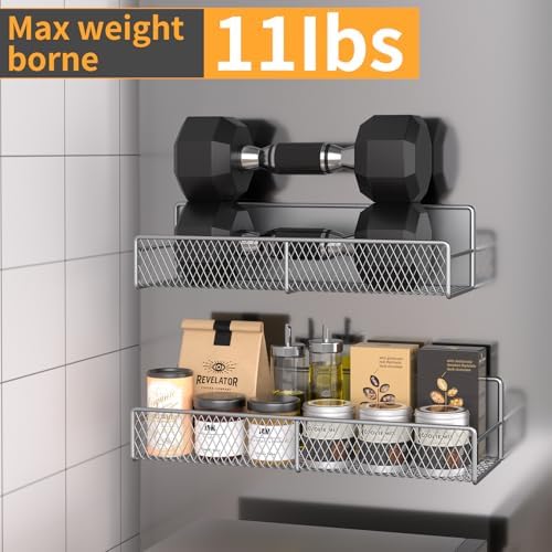 DTUQYX Laundry Organizer with Hanger 6-Pack, Magnetic Shelves for Washing Machine, Magnetic Refrigerator Shelves, Magnet Holder & Baskets, Metal Storage System for Laundry Room, Grey - Image 4