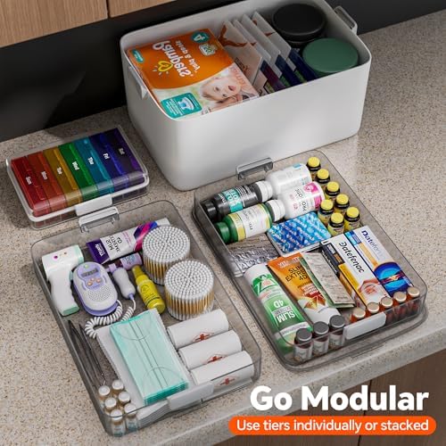 CTIME 3-Tier Medicine Organizer with Leather Portable Pill Case - Image 3