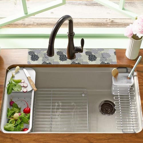 Sink Faucet Absorbing Mat, 2 Pack Drying Mat Around Faucet Sink Splash Guard Behind Faucet Sinkmat For Kitchen Bathroom Island Rv 24 * 5.5 Inch (60 * 14 cm) - Image 2