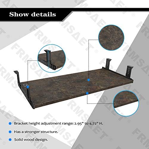 FRMSAET Office Product 20/24/30 inch Keyboard Drawer Tray(30 inch, Rusty) - Image 2